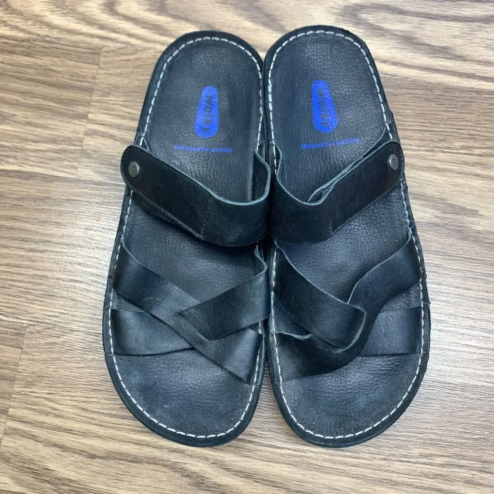 Wolky Women's Orthopedic Black Strappy Flip-Flops, Size EU 37 US 6‎ -7 Sandals